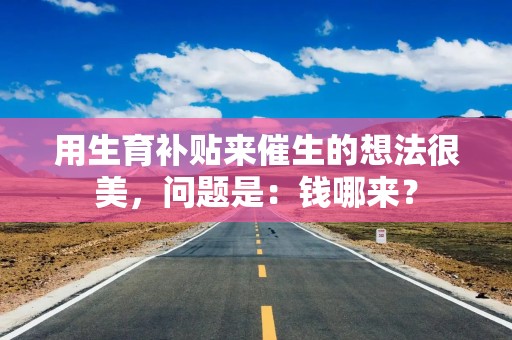 用生育补贴来催生的想法很美，问题是：钱哪来？