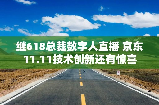 继618总裁数字人直播 京东11.11技术创新还有惊喜