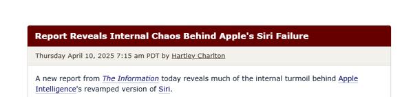 外媒:Apple Siri曾深陷内部混乱泥沼 发展之路举步维艰